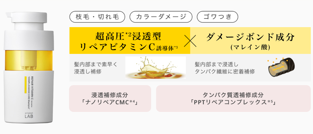 アンレーベルVリペアシャンプー公式引用