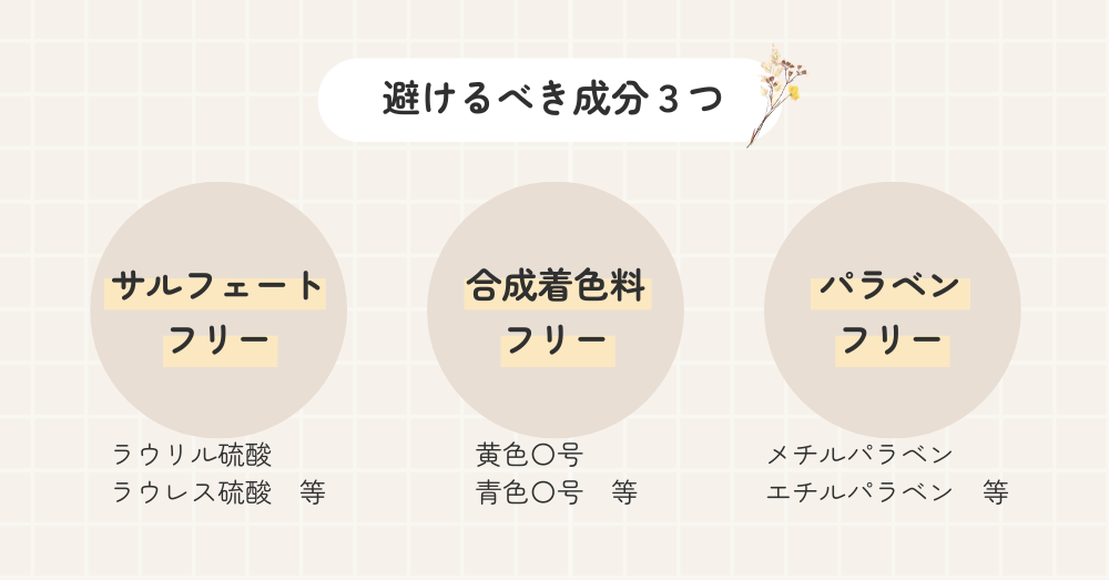 シャンプーの避けるべき成分3つ